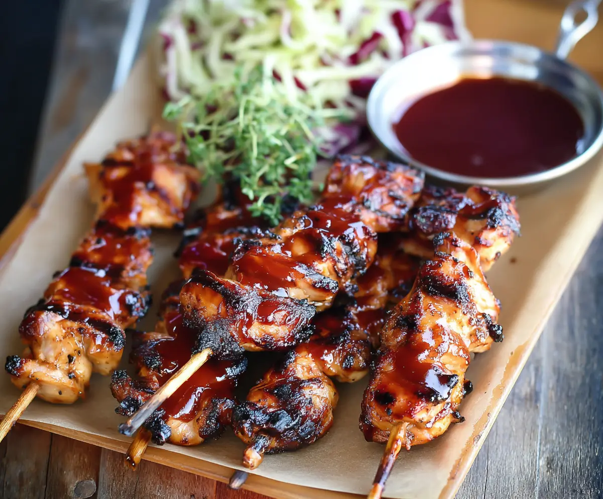Easy Grilled BBQ Chicken Skewers