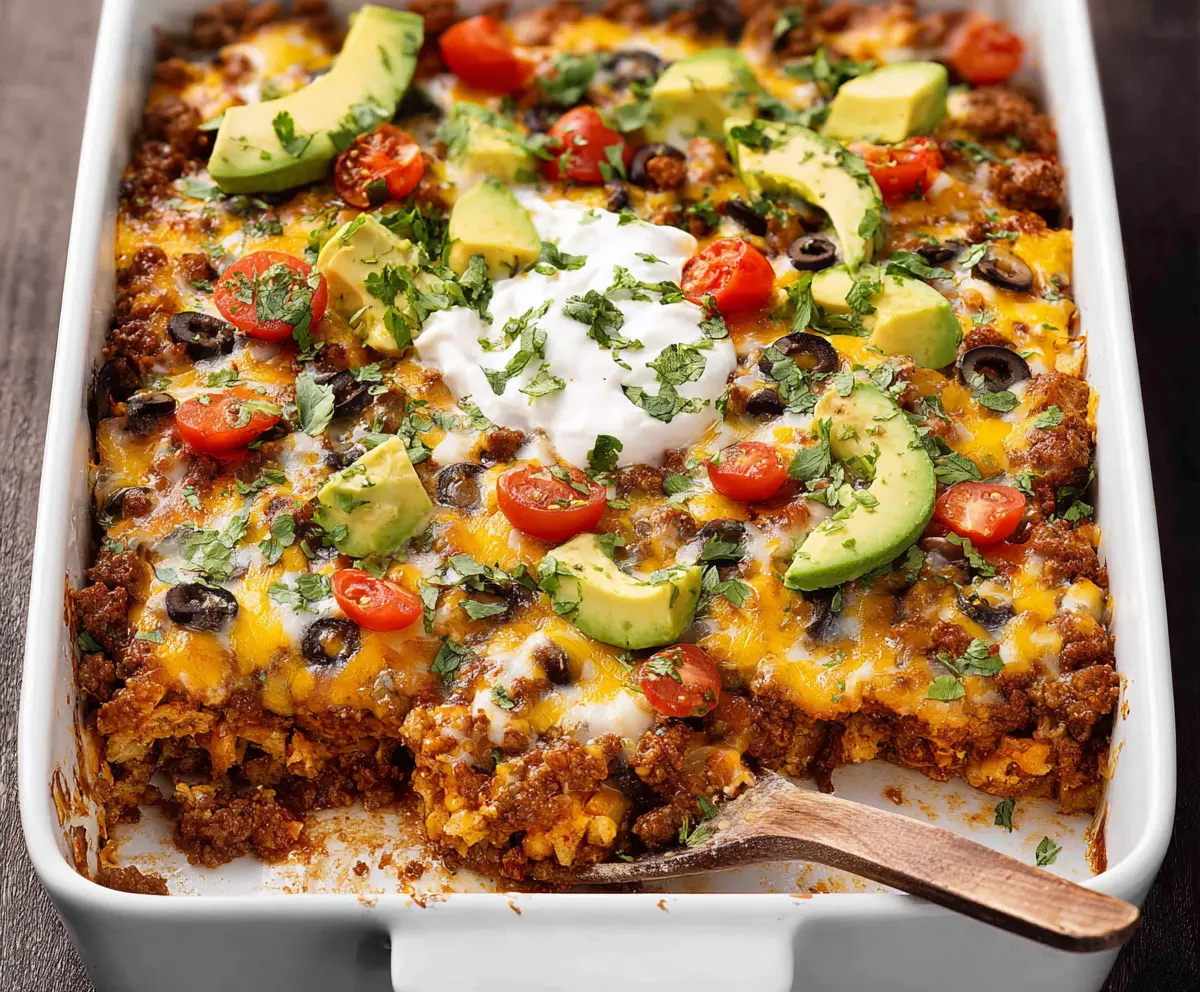 Easy Ground Beef Taco Casserole