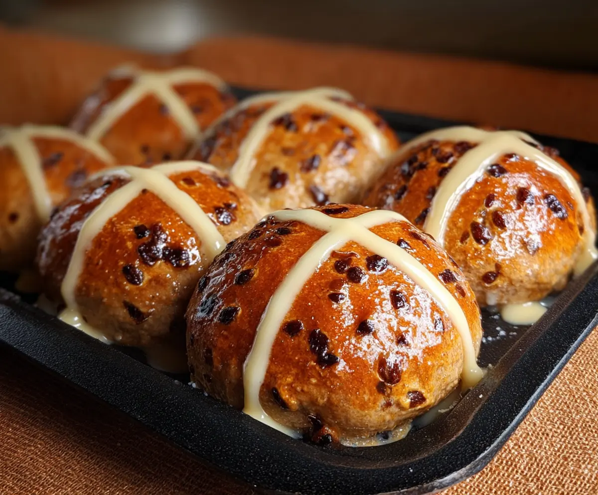 Soft Hot Cross Buns with Zesty Orange Glaze