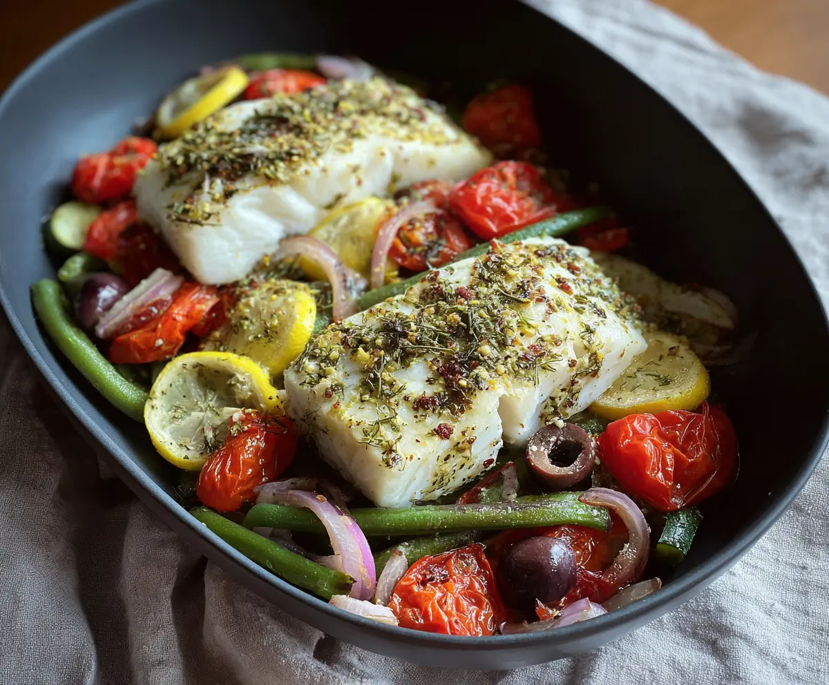 Easy Mediterranean Baked Halibut