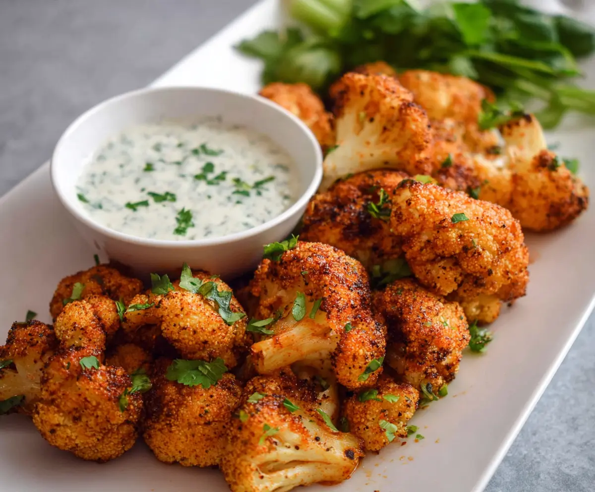 Easy Spicy Cauliflower Bites with Ranch