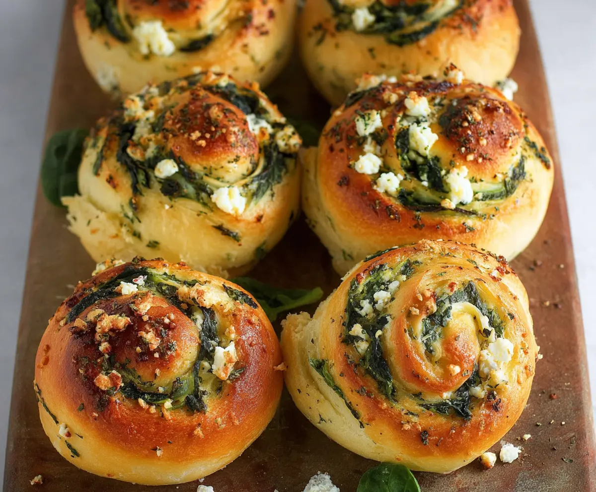 Spinach Feta Soda Bread Rolls