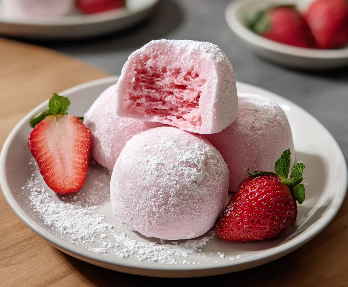 Easy Strawberry Mochi Ice Cream