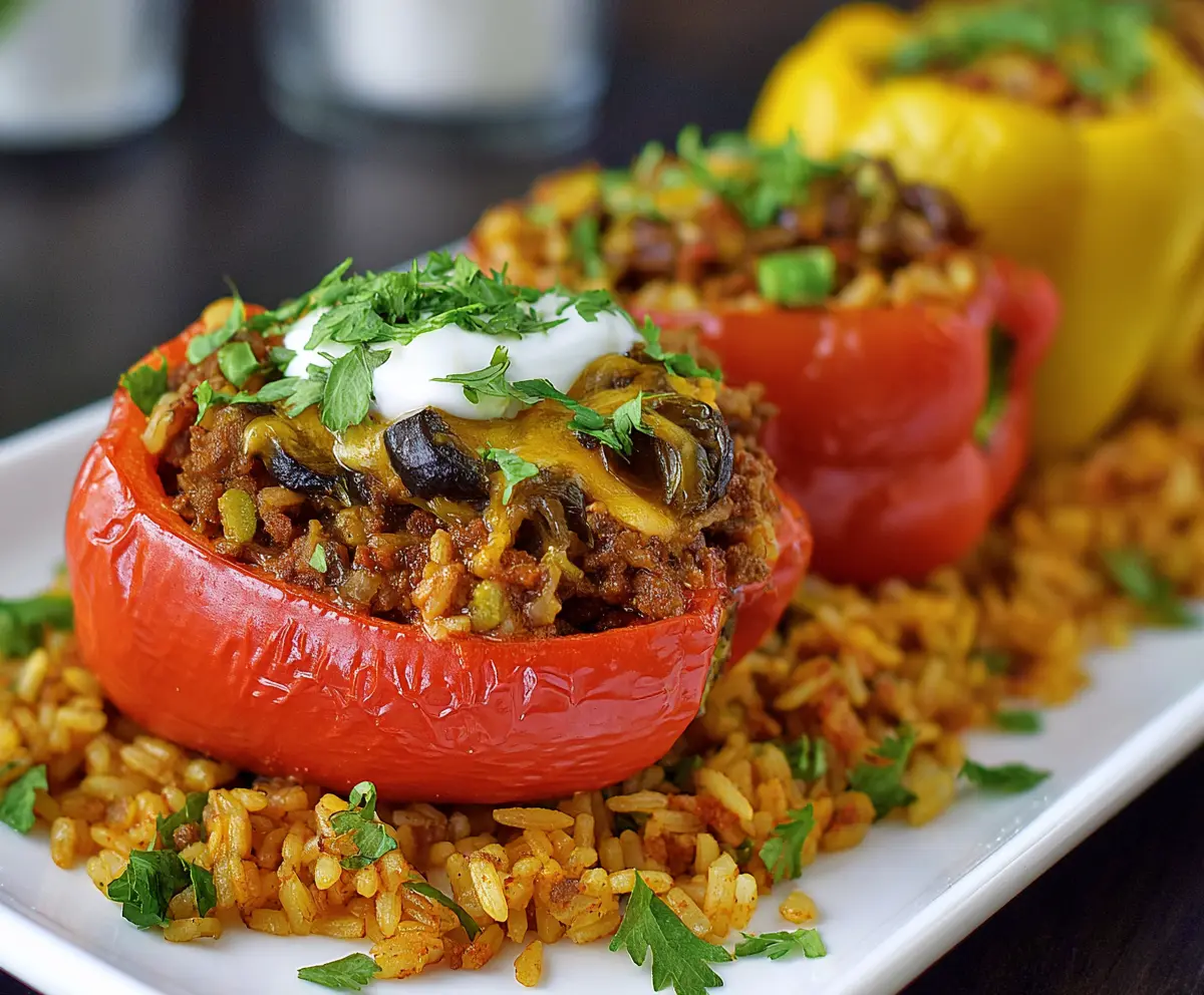 Easy Stuffed Beef Pepper Boats