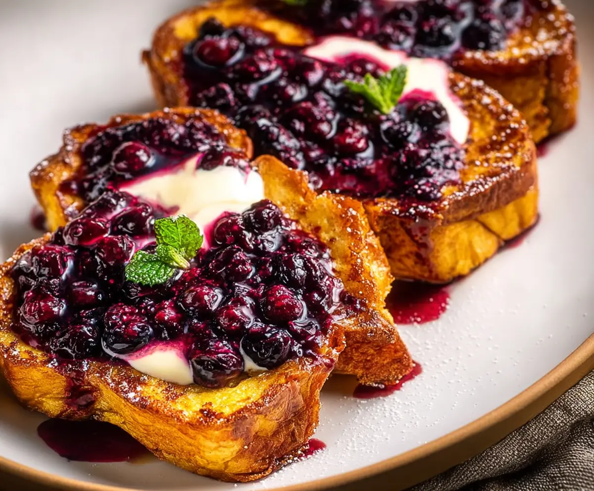 Brioche French Toast with Blueberry Compote