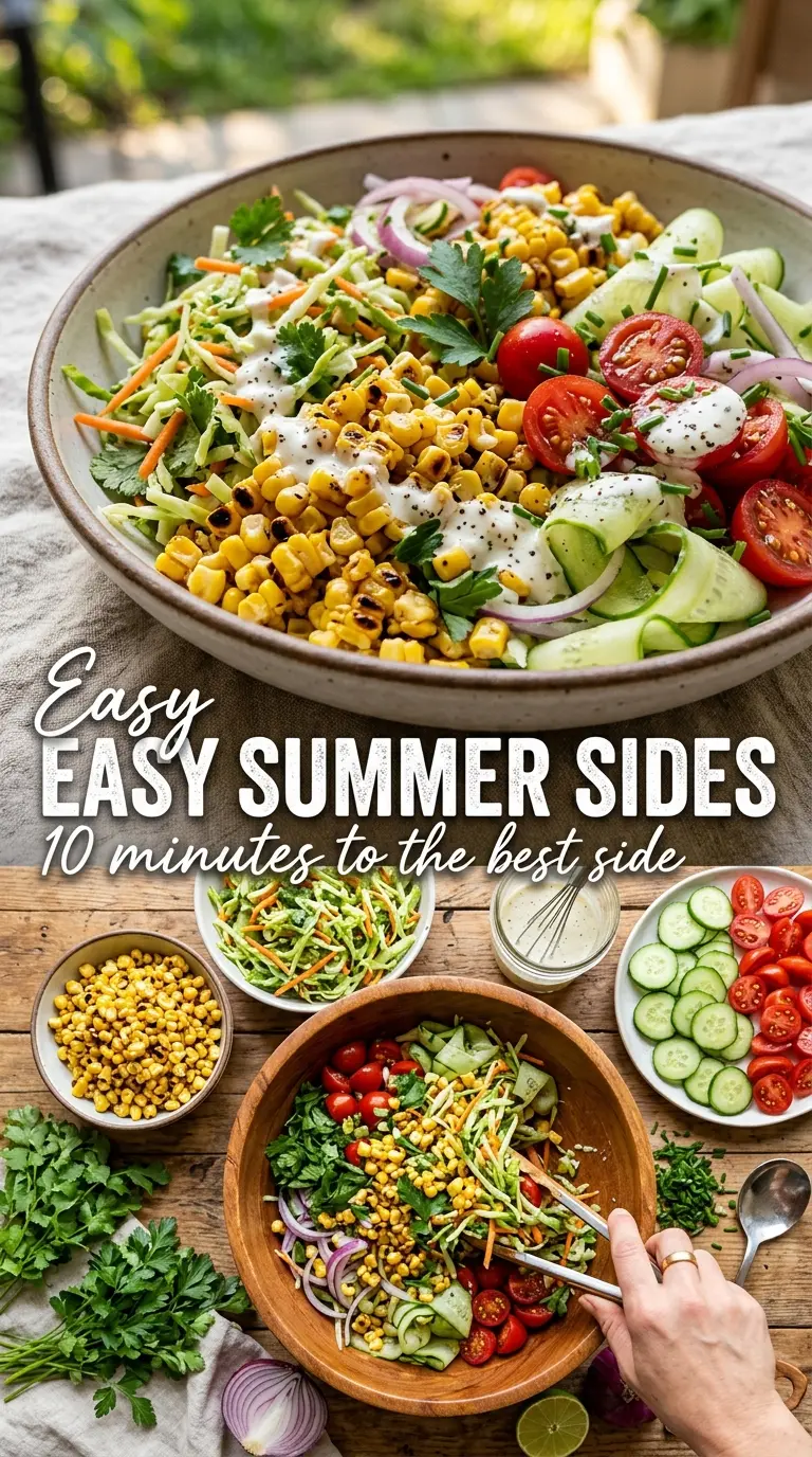 Easy Summer Side Dishes charred corn cucumber salad colorful fresh