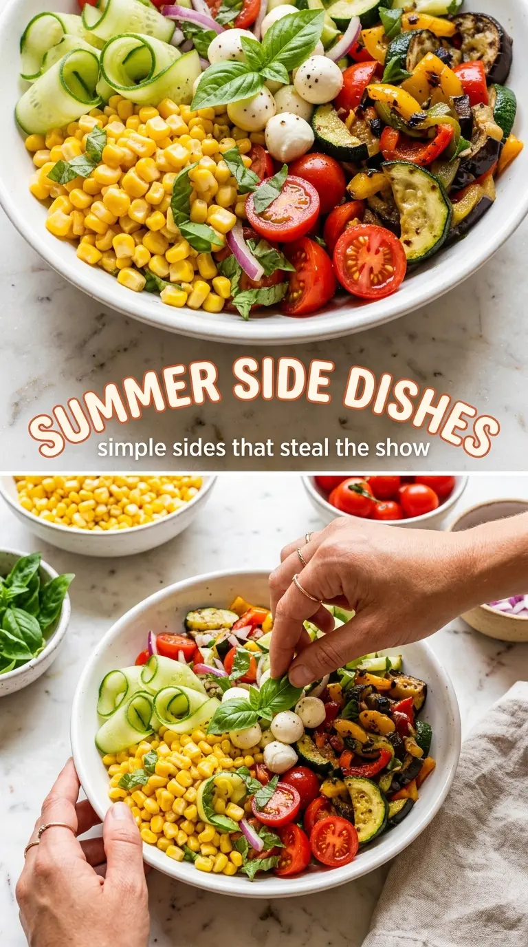 Summer Side Dishes Platter grilled corn zucchini colorful