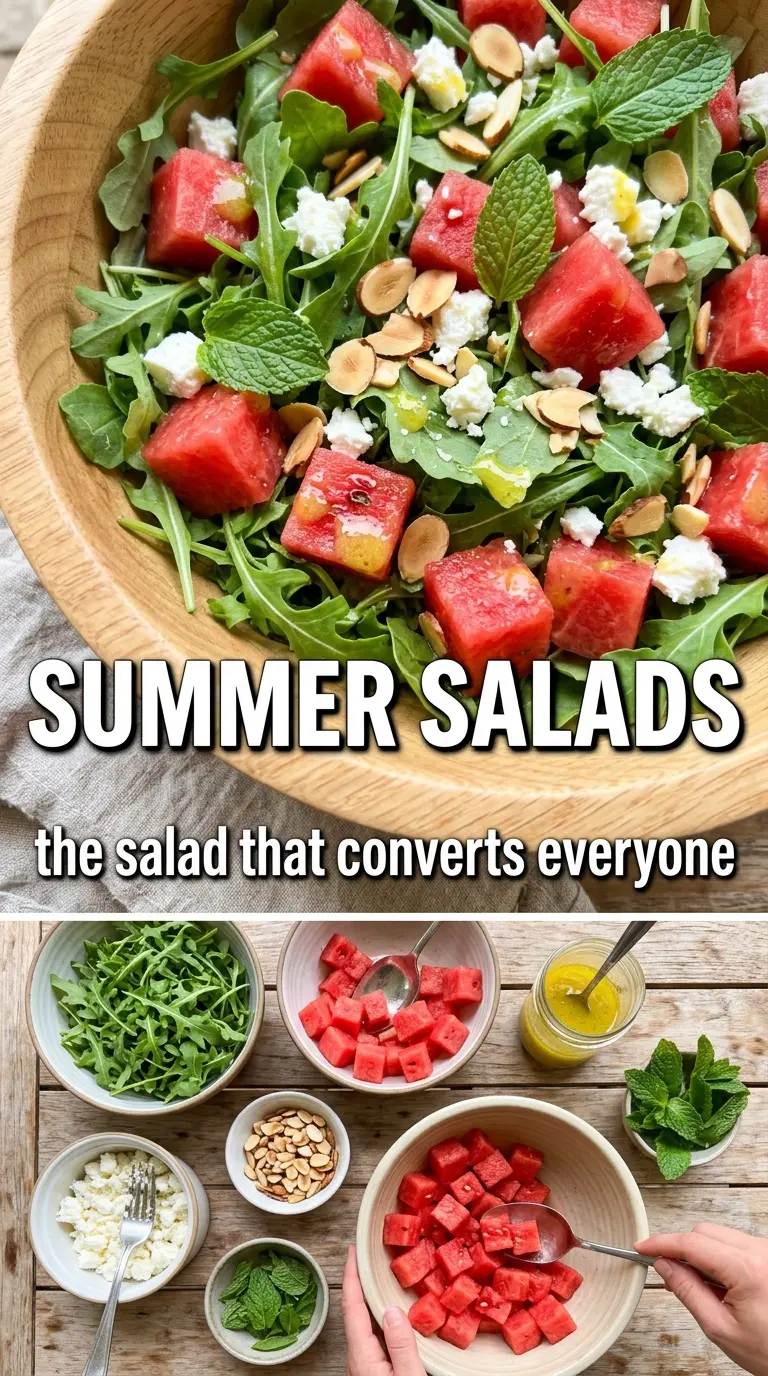 Watermelon Arugula Summer Salad fresh crisp colorful
