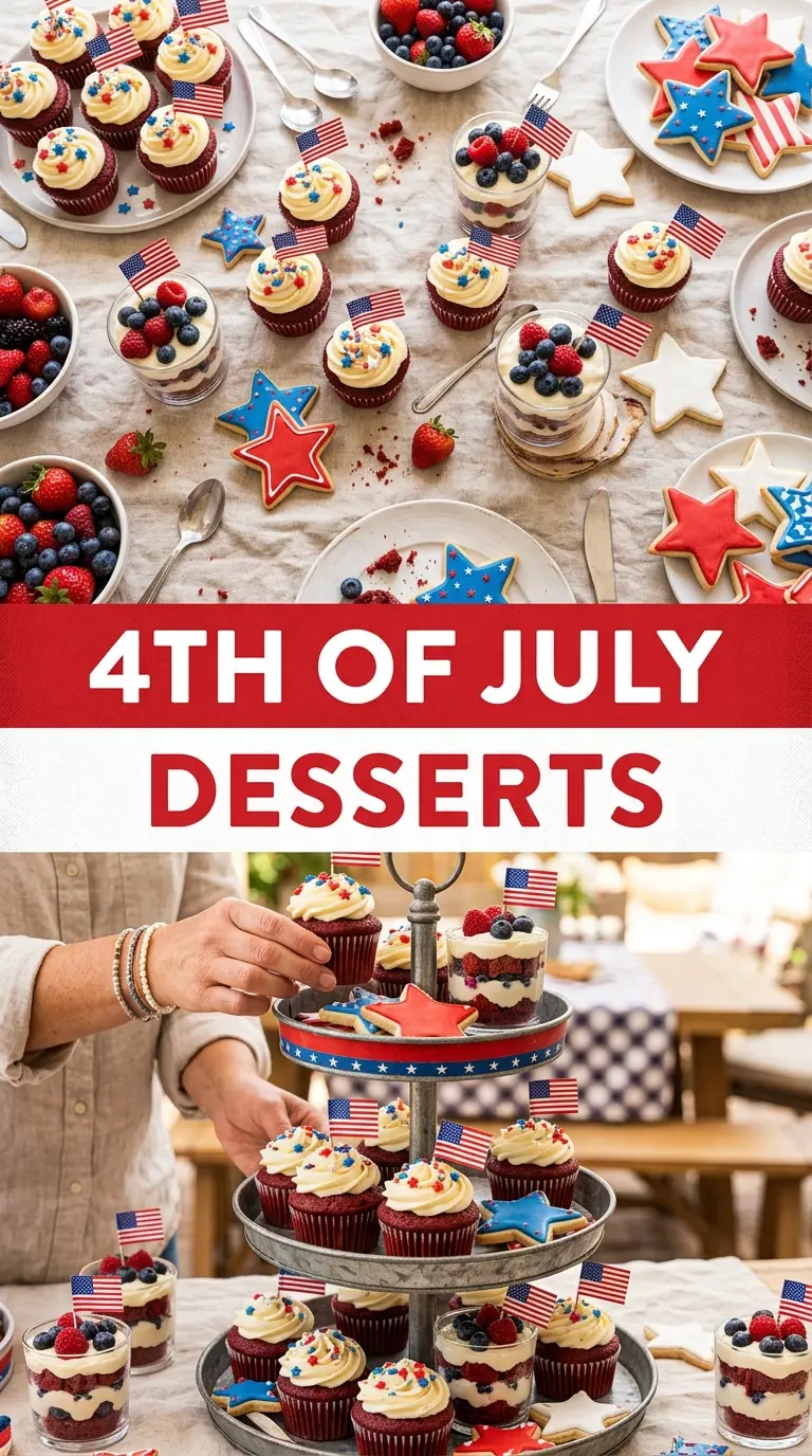 4th of July desserts red white blue festive