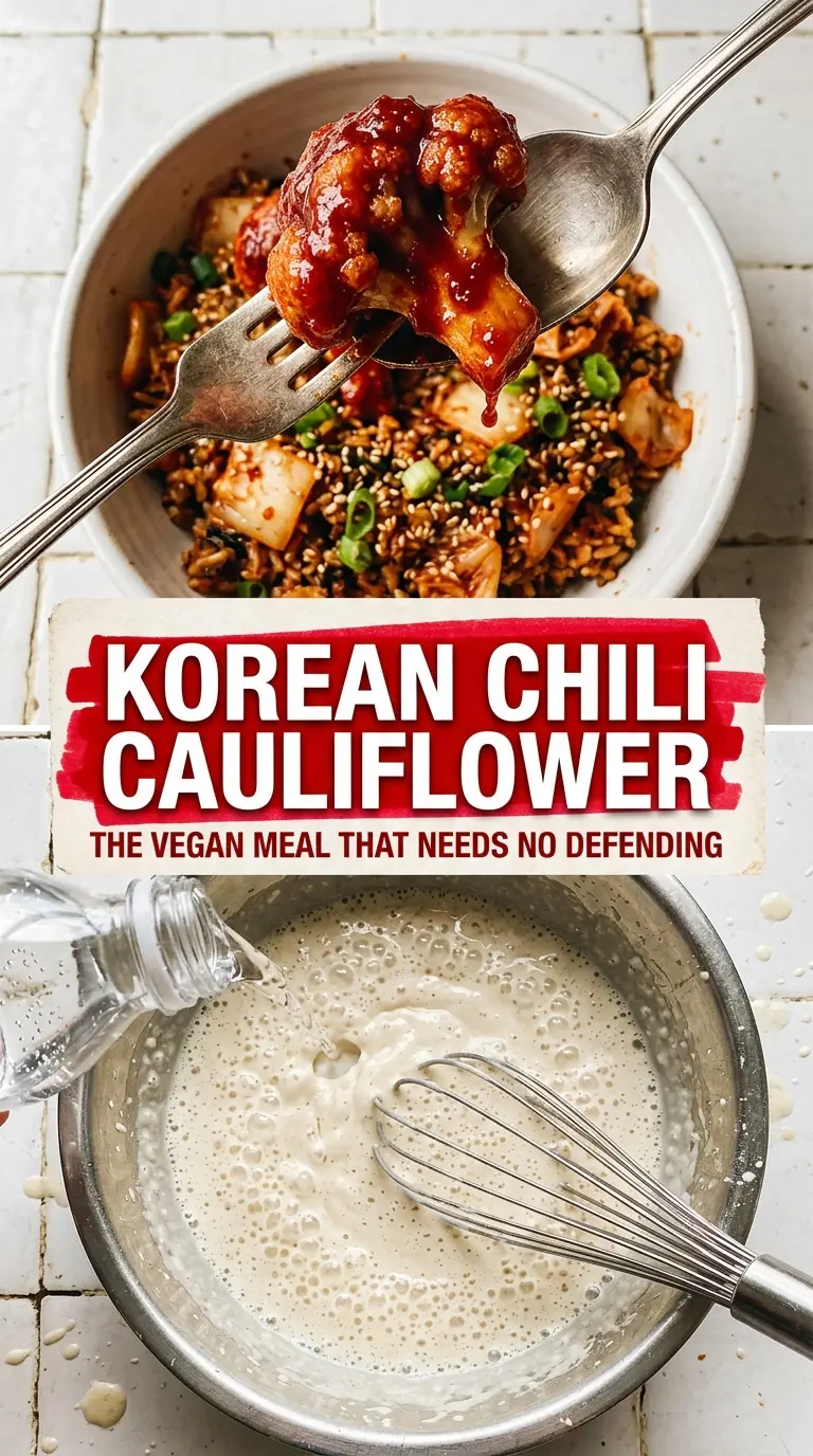 Air-Fried Korean Chili Cauliflower vegan crispy glazed