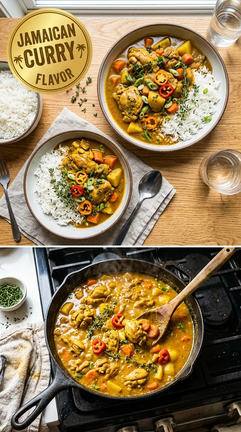 Authentic Jamaican Curry Chicken golden turmeric rich spices tender juicy