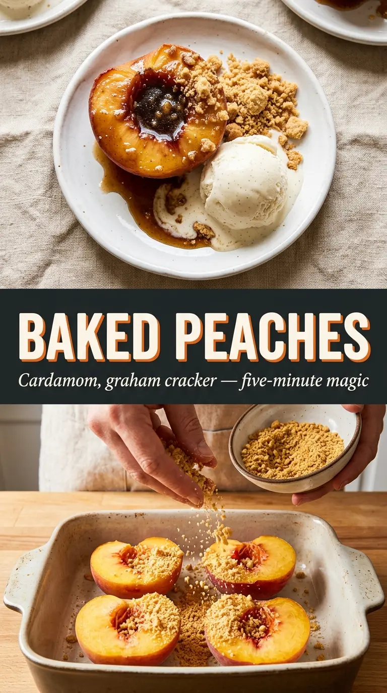 Baked Peaches caramelized soft warm cinnamon