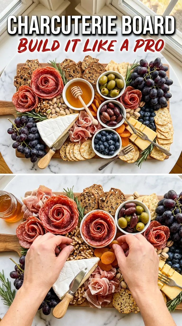 charcuterie board colorful cheeses meats