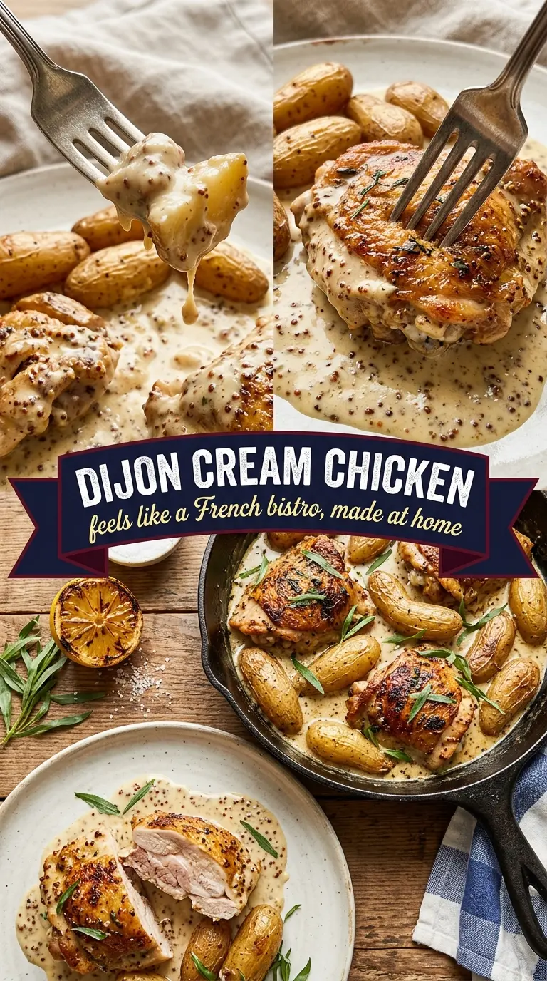 Chicken and Potatoes with Dijon Cream Sauce creamy tangy savory