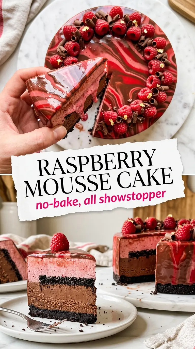 Chocolate Raspberry Mousse Cake silky rich fruity