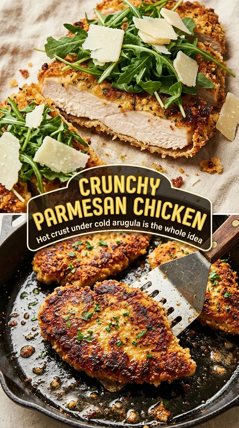 Crunchy Parmesan Chicken crispy Parmesan arugula