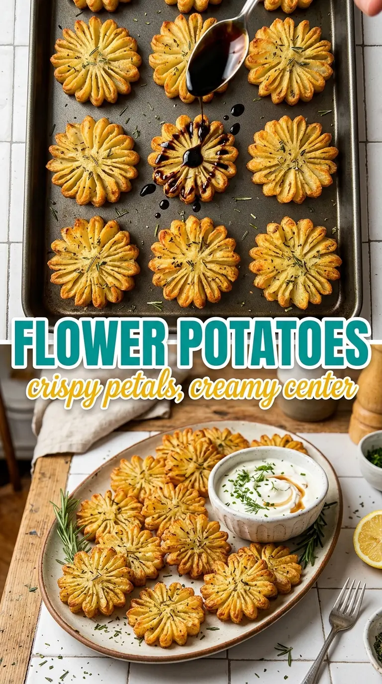 Flower Potatoes crispy herb butter