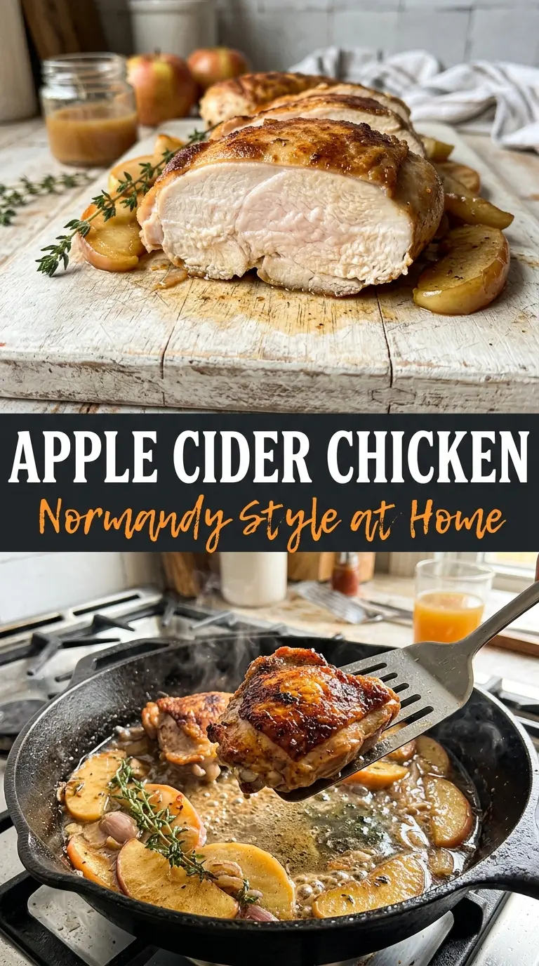 French Apple Cider Chicken Recipe, creamy apple, thyme