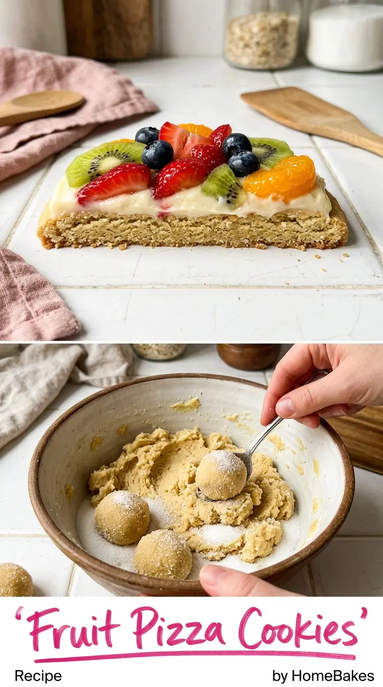 Fruit pizza cookies colorful creamy fresh fruit