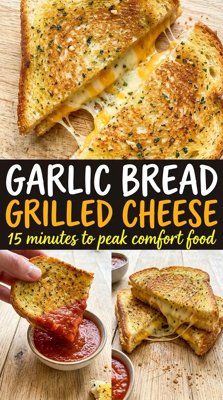 Garlic Bread Grilled Cheese melty crispy garlicky