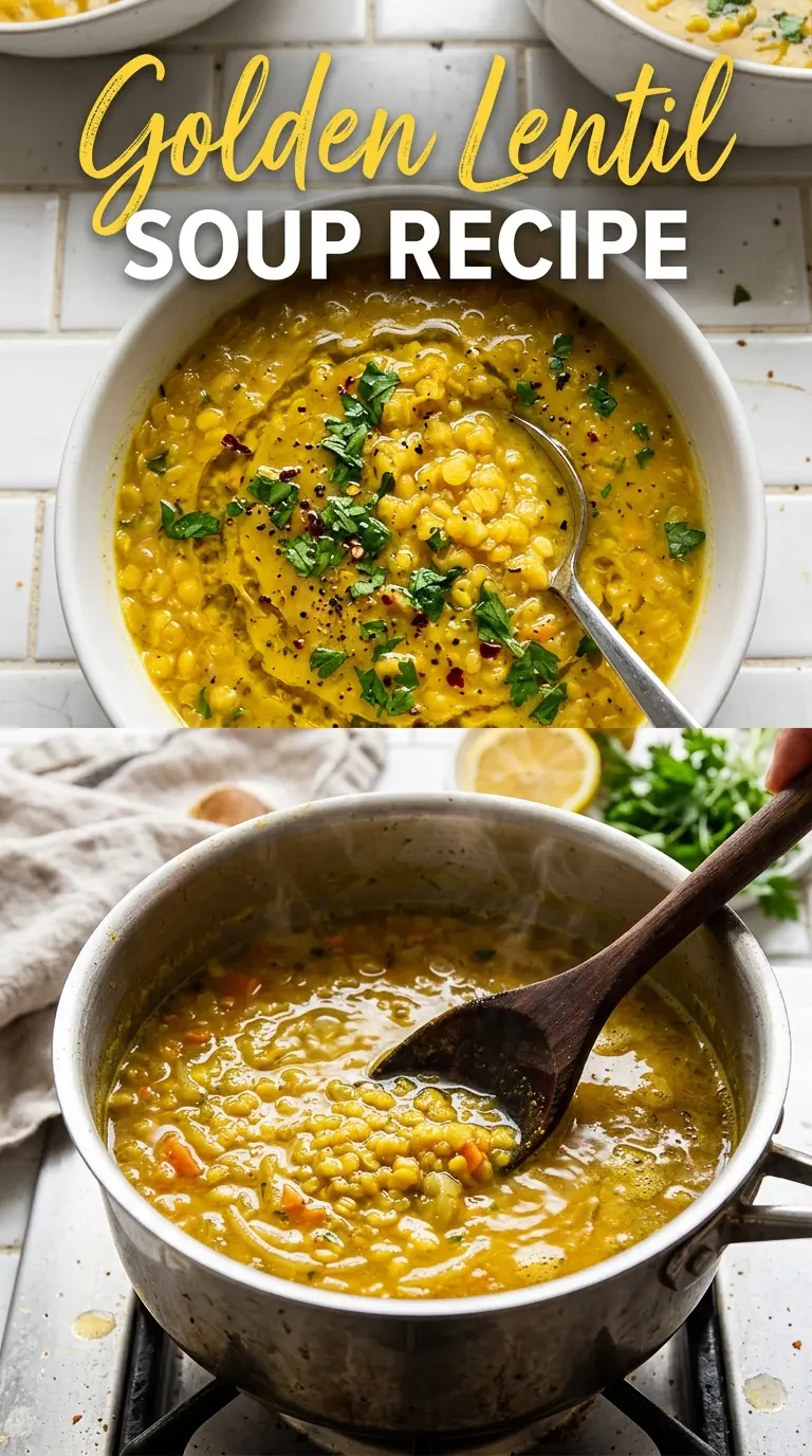 Healing Golden Lemon Lentil Soup creamy bright silky