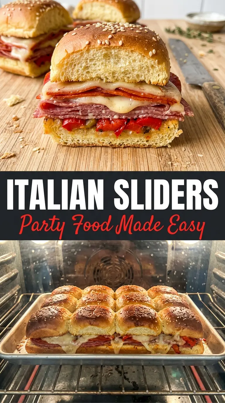 Hot Italian Sub Sliders buttery cheesy