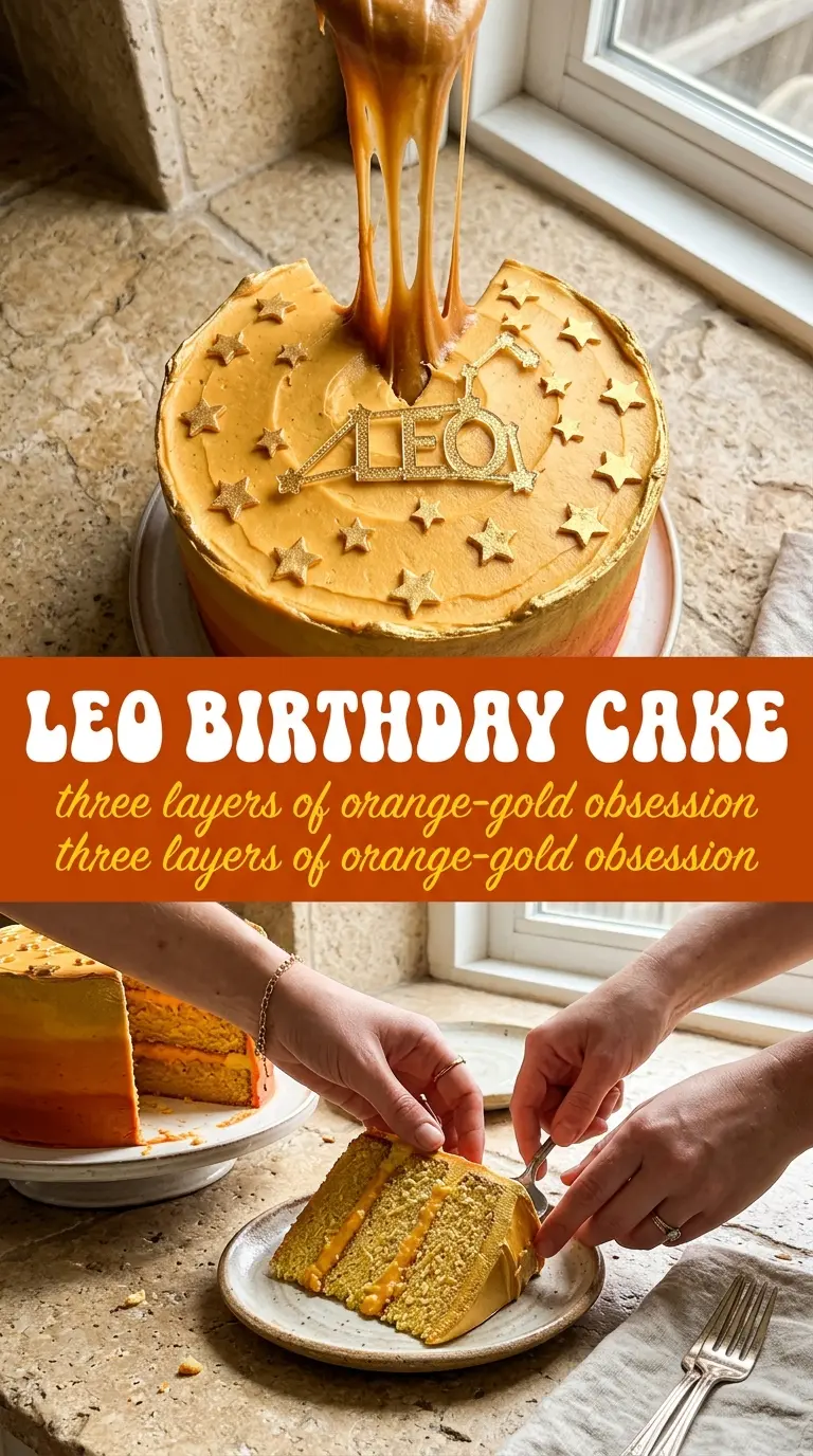 Leo Birthday Cake ombre gold citrus