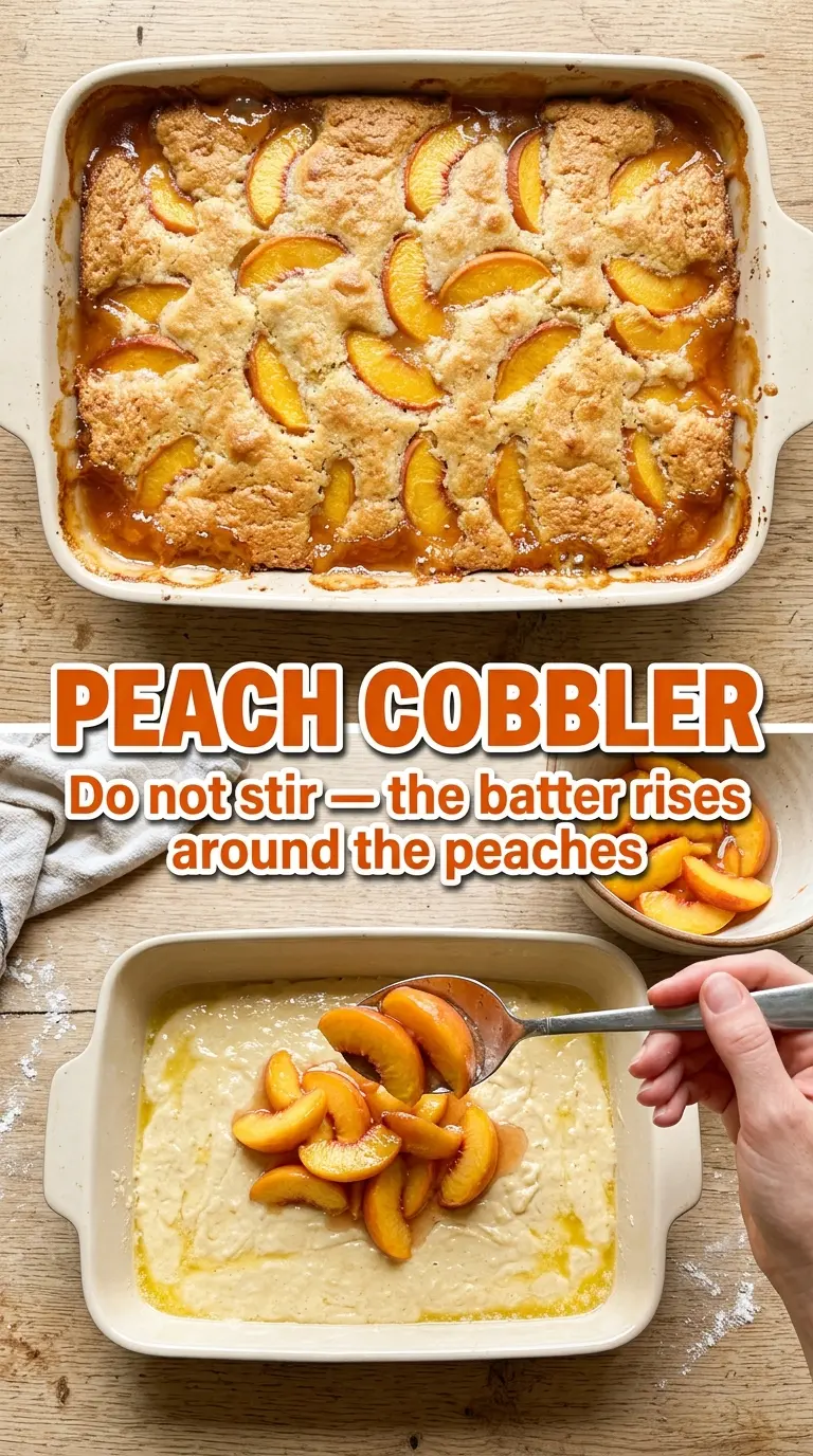 Peach Cobbler golden bubbling comforting