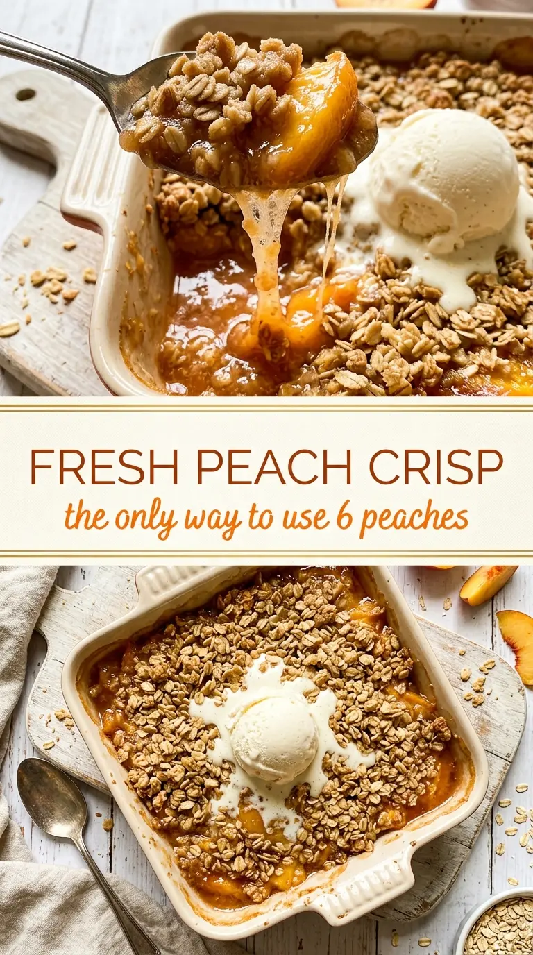 Peach Crisp warm juicy crumbly