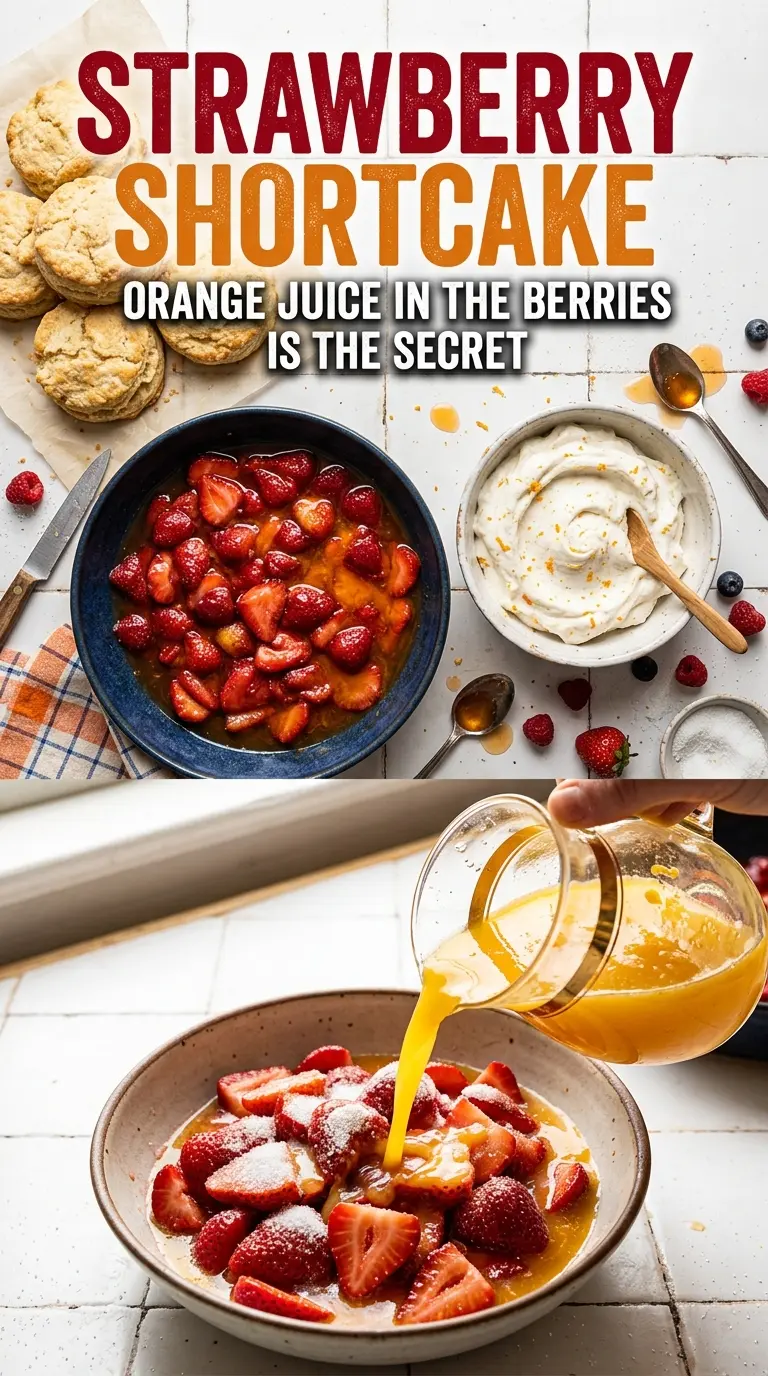 strawberry shortcake orange-zest cream juicy berries