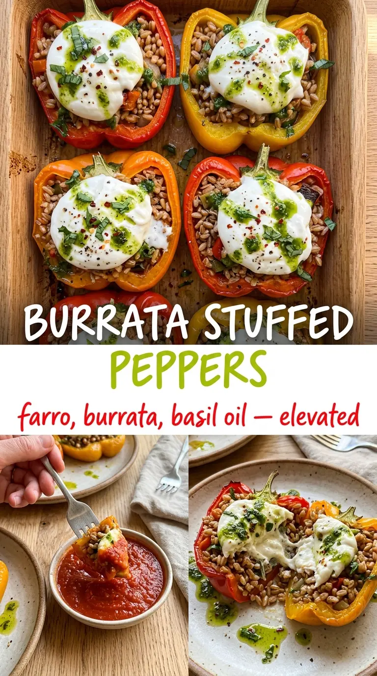 Stuffed Bell Peppers caramelized creamy basil