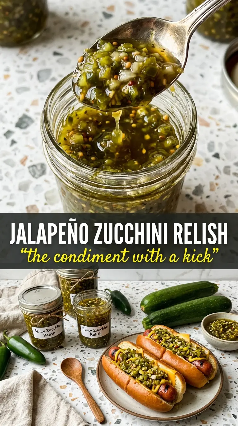 Zucchini relish spicy golden-green