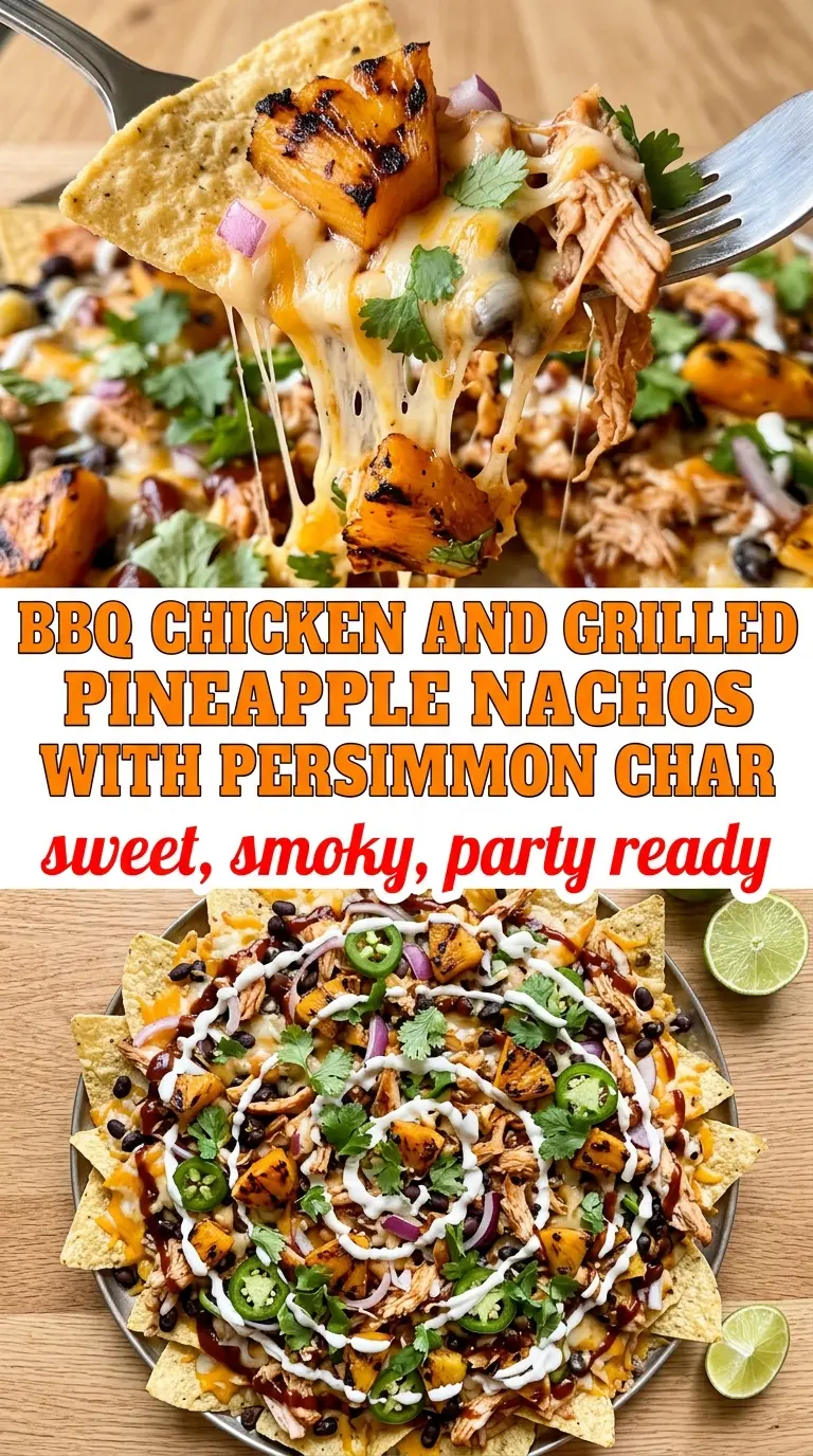 BBQ Chicken and Grilled Pineapple Nachos sweet smoky cheesy