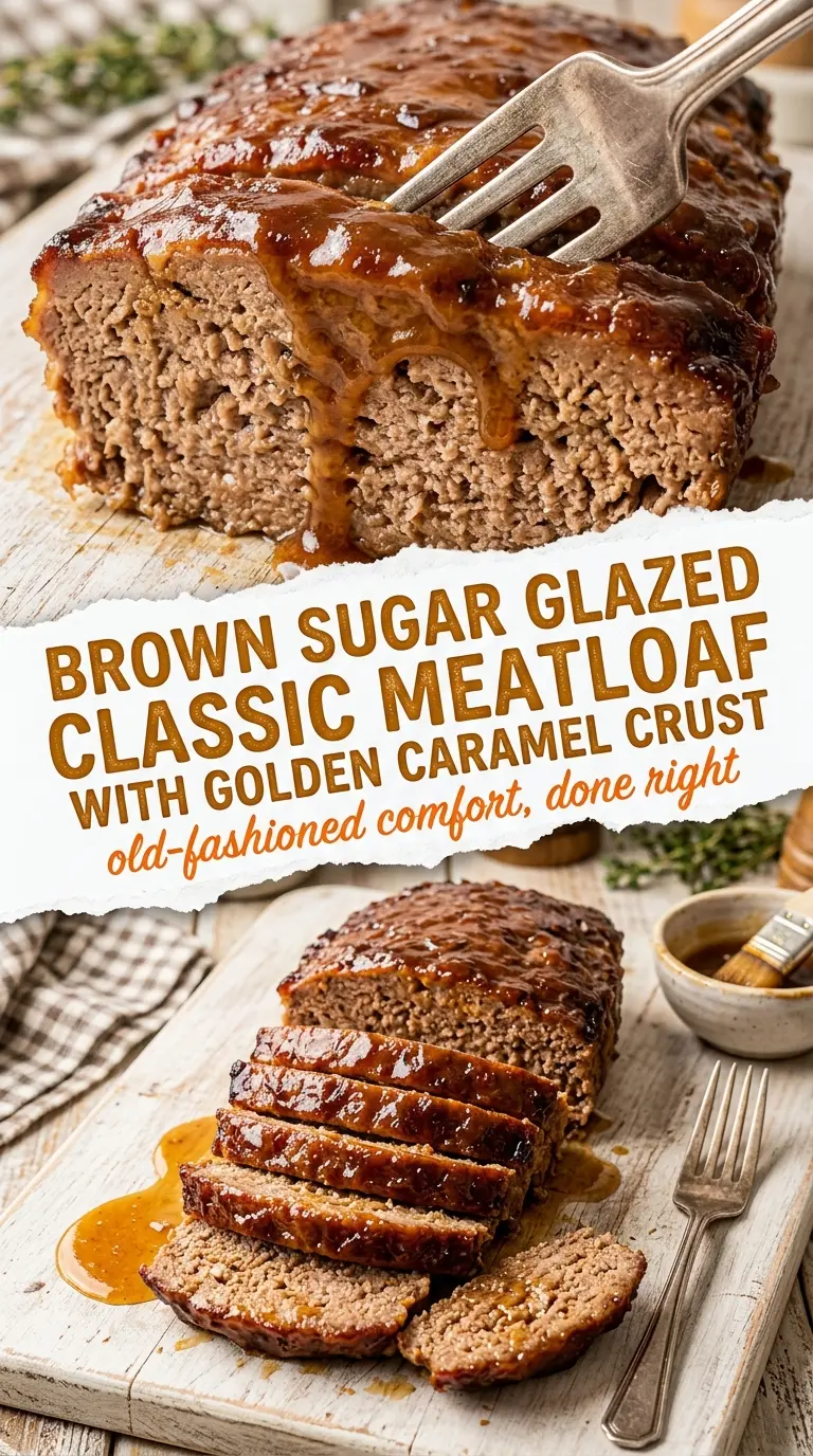 Brown Sugar Glazed Classic Meatloaf glossy glazed juicy