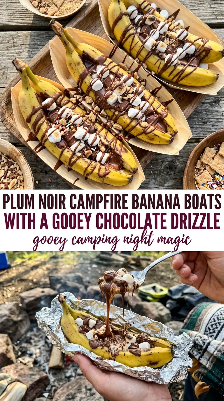 Campfire Banana Boats gooey chocolate marshmallow