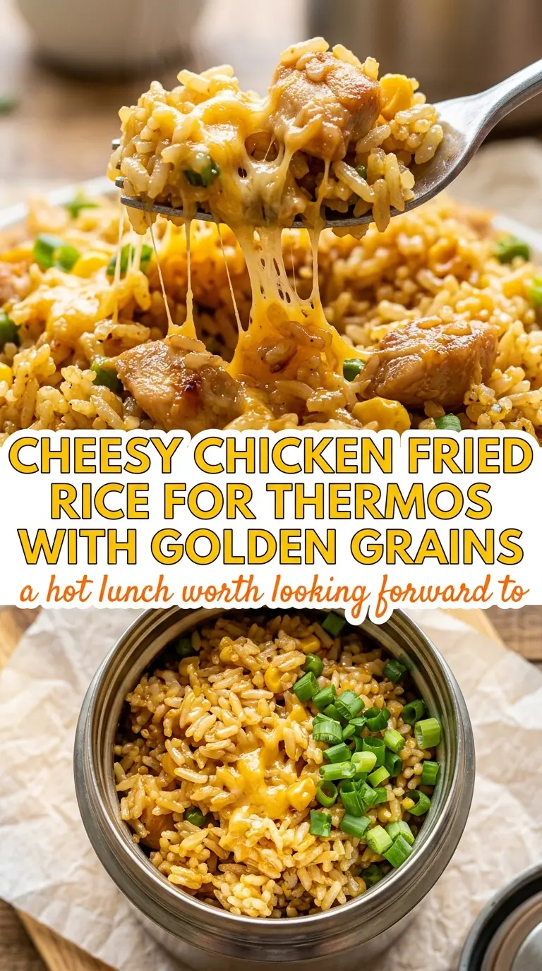 Cheesy Chicken Fried Rice for Thermos steamy hearty comforting