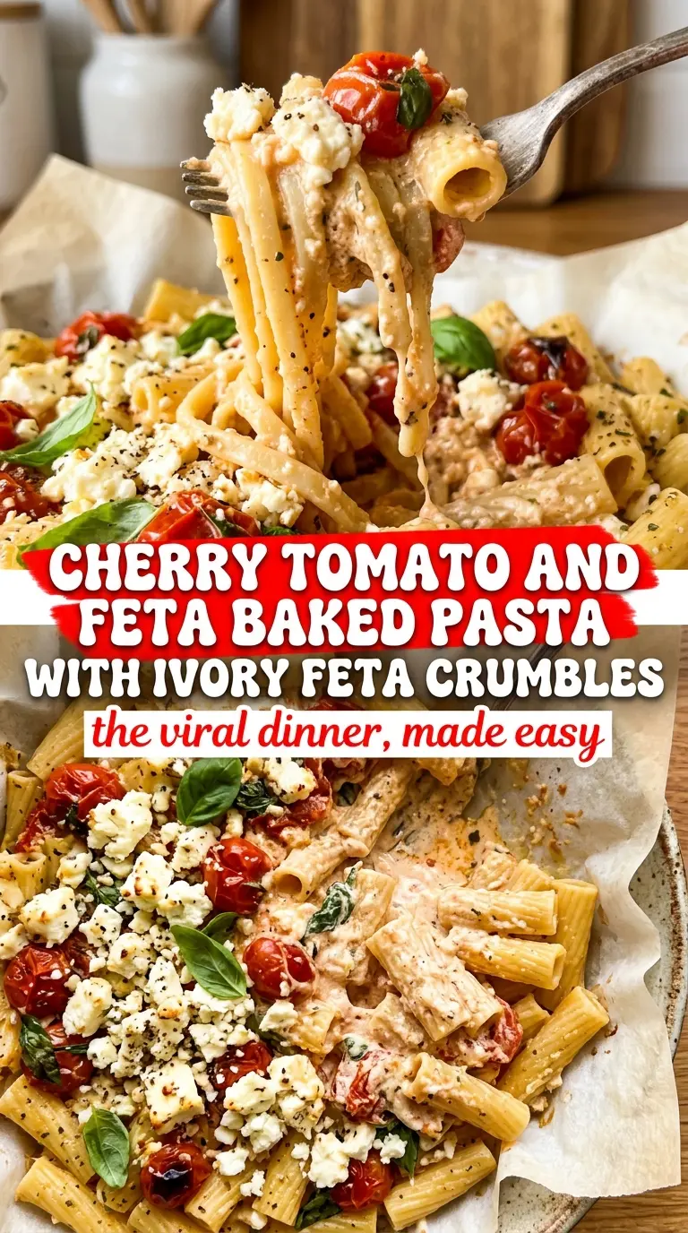Cherry Tomato and Feta Baked Pasta bubbly cheesy saucy