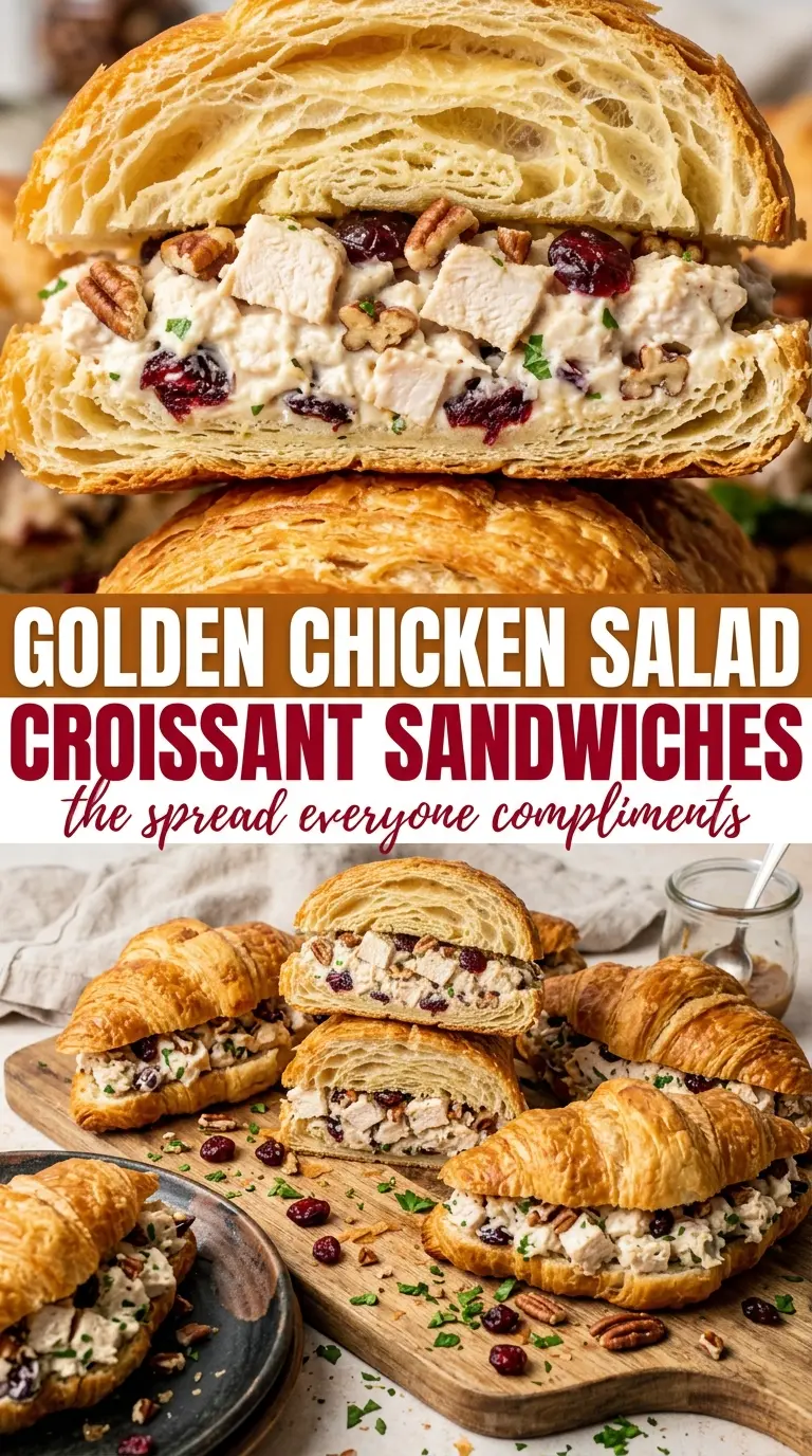 Chicken Salad Croissant Sandwiches creamy flaky buttery