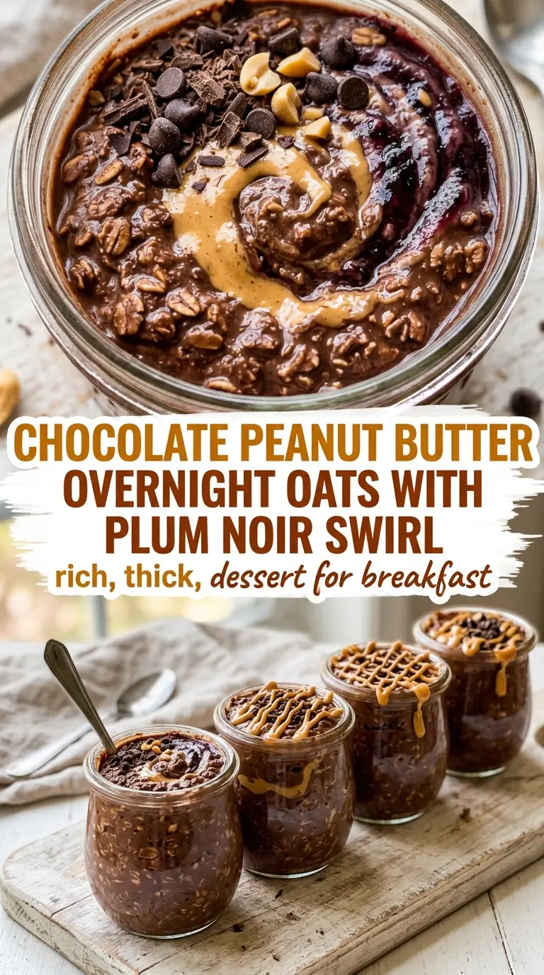 Chocolate Peanut Butter Overnight Oats creamy layered chilled