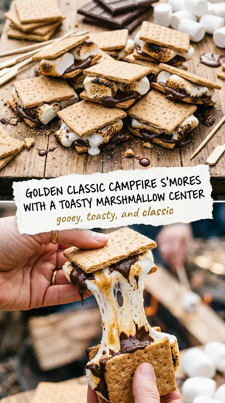 Classic Campfire S'mores toasted gooey chocolate