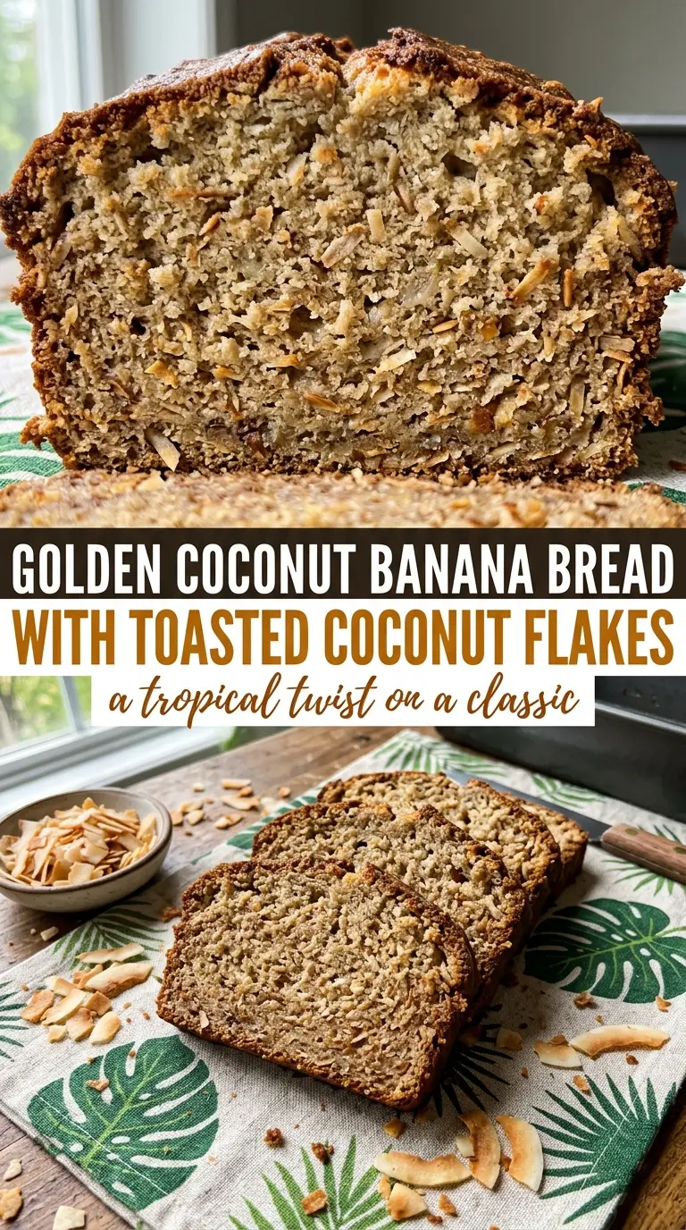 Coconut Banana Bread tropical moist golden