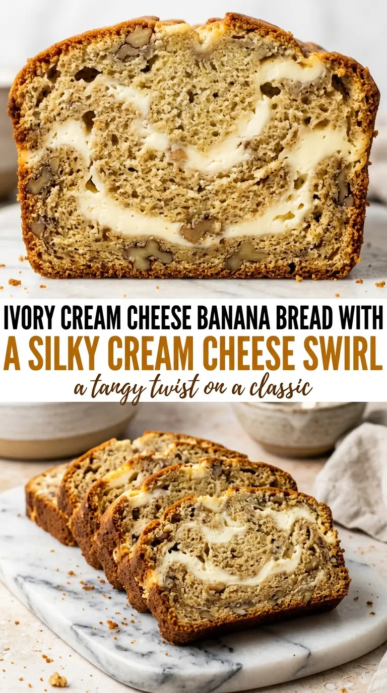 Cream Cheese Banana Bread creamy swirled moist