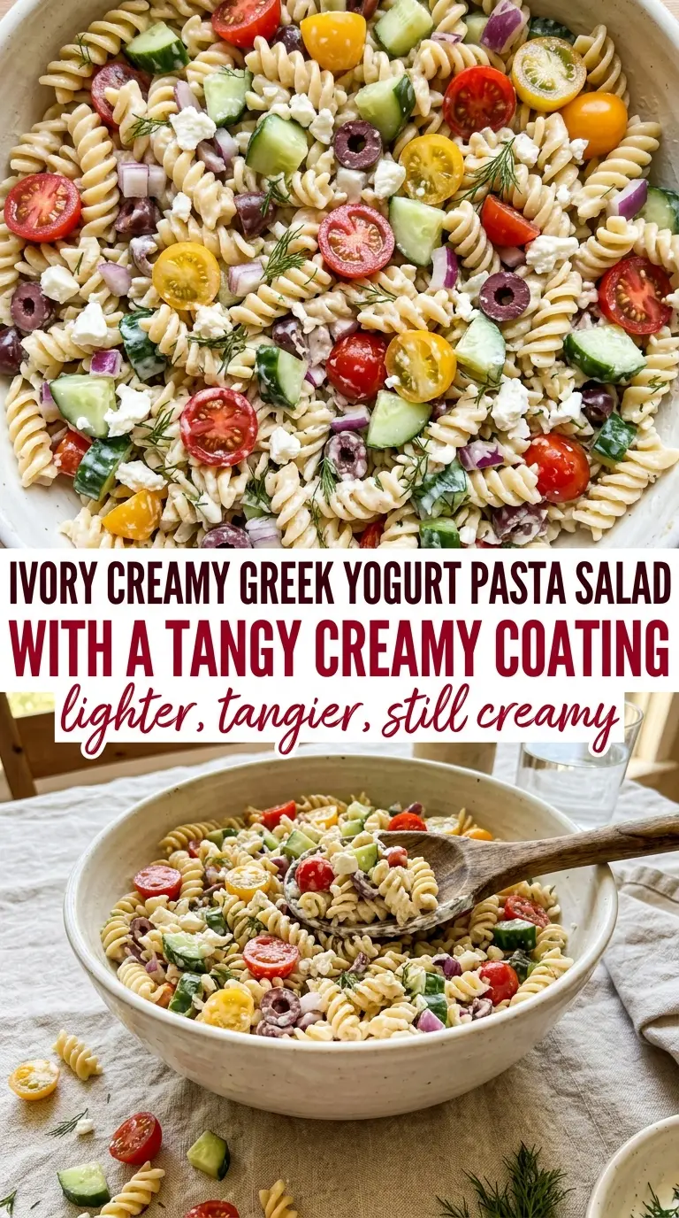 Creamy Greek Yogurt Pasta Salad crisp tangy fresh