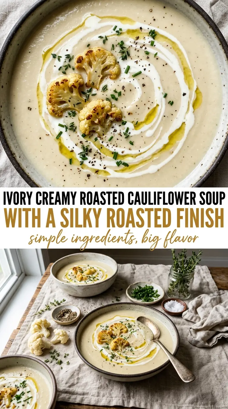 Creamy Roasted Cauliflower Soup silky caramelized