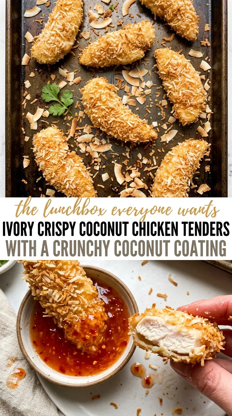 Crispy Coconut Chicken Tenders golden crunchy juicy