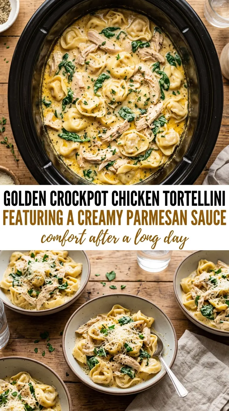 CrockPot Chicken Tortellini creamy cheesy