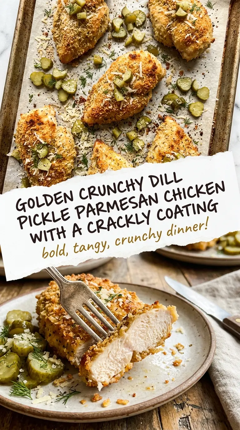 Crunchy Dill Pickle Parmesan Chicken tangy crunchy baked