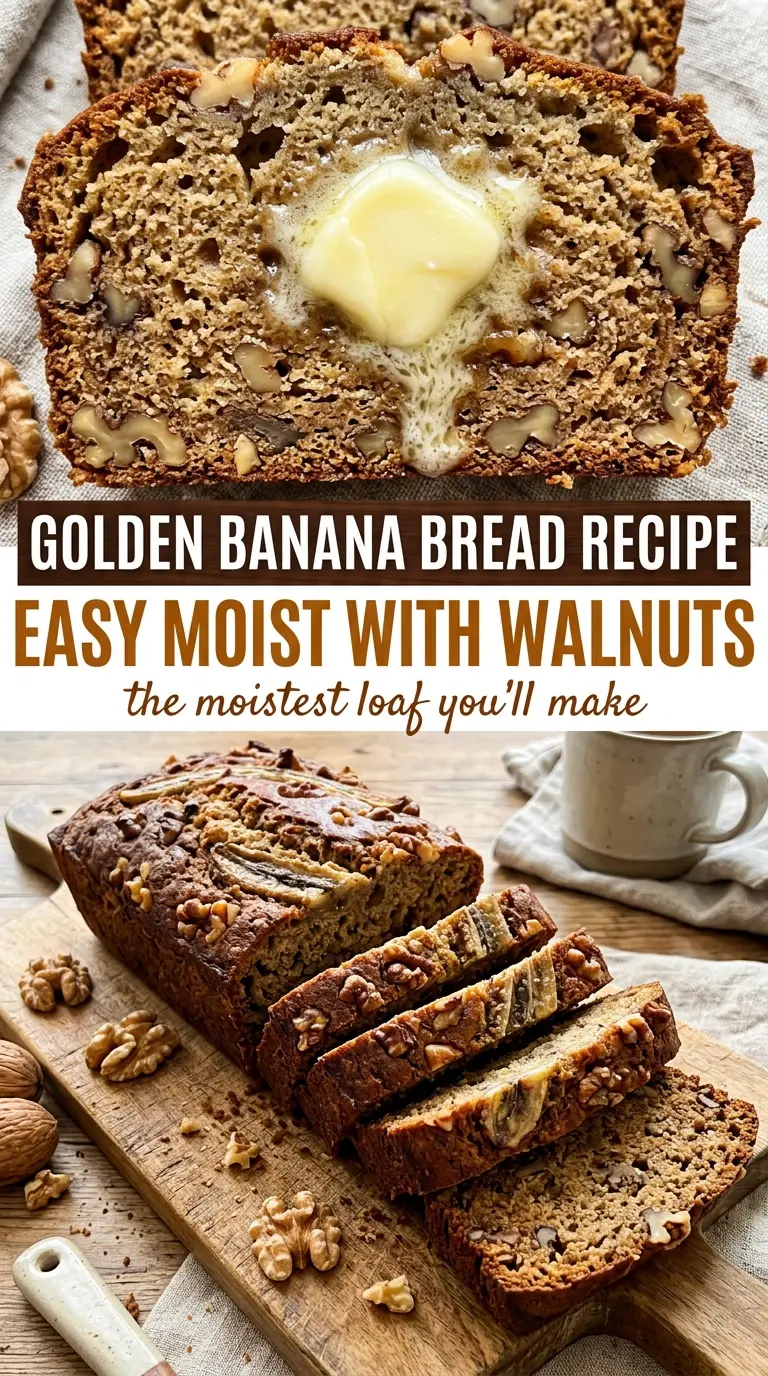 Easy moist banana bread golden tender loaf