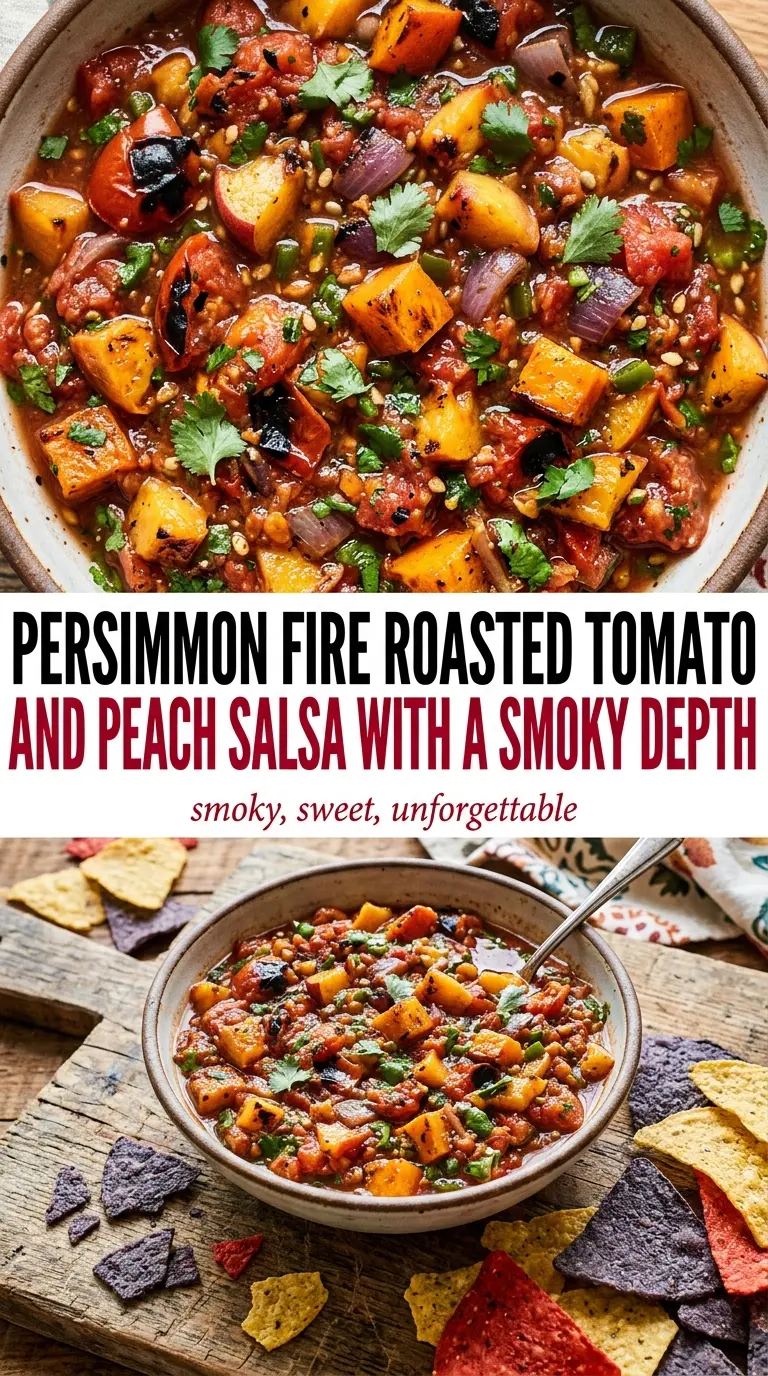 Fire roasted tomato and peach salsa smoky sweet charred
