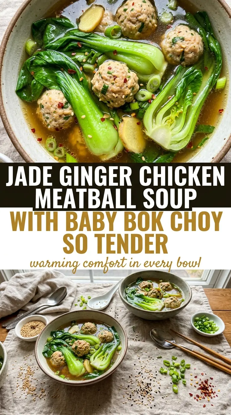 Ginger Chicken Meatball Soup fragrant brothy vibrant